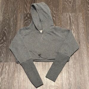 Gymshark gray cropped drawstring hoodie